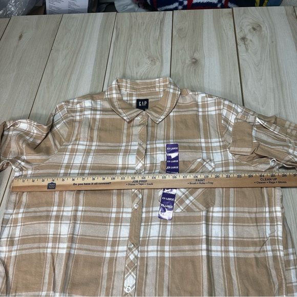 Gap Women's Soft Cotton Relaxed Fit Button Up Flannel Shirt Size XXLarge -New - Picture 7 of 11